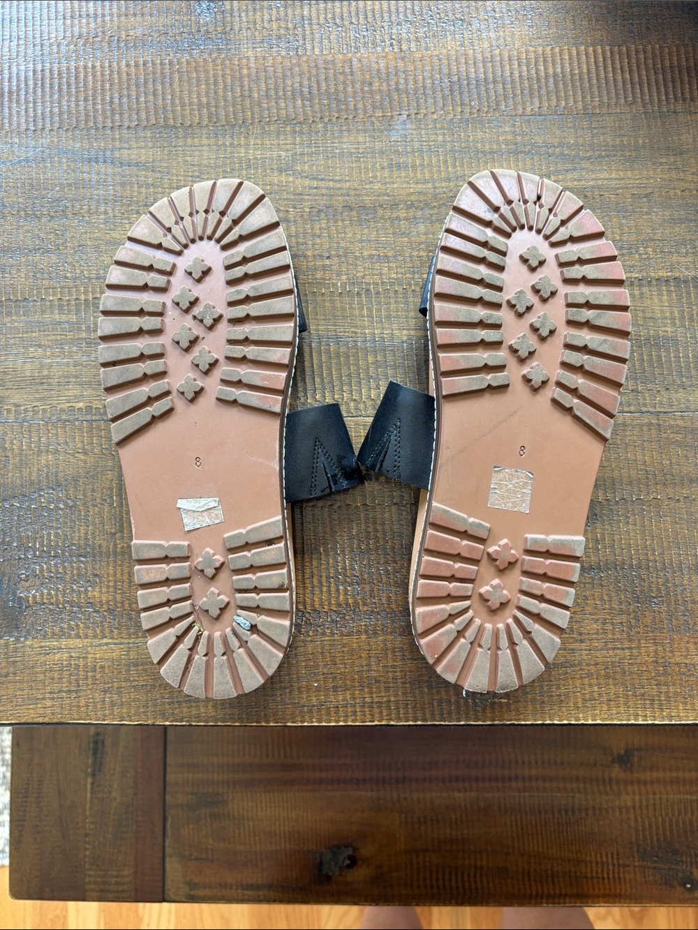 Madewell Women’s Casual Double-Strap Slide Sandals - Black/Tan size 8 - Picture 5 of 5